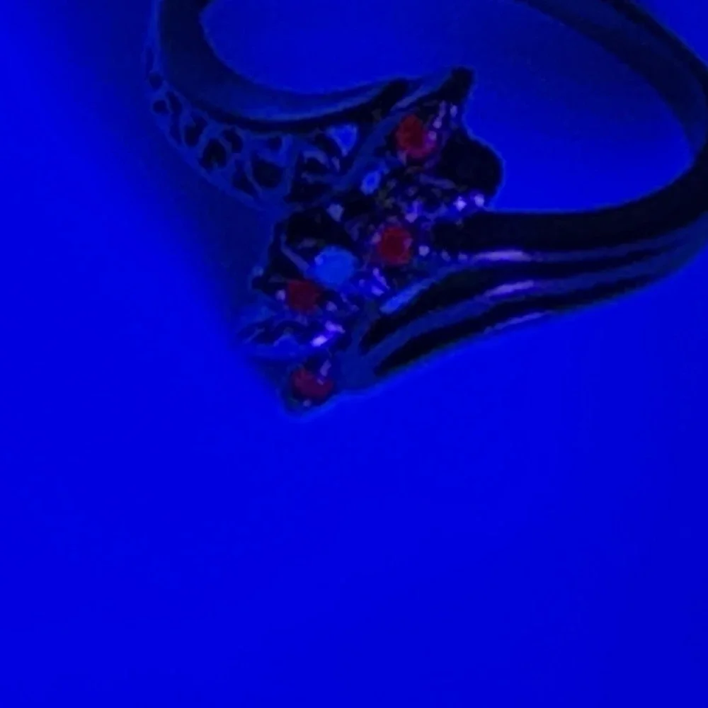 Vintage Ruby and Diamond Ring Gold Plated Size 10 Retro Cocktail Prom